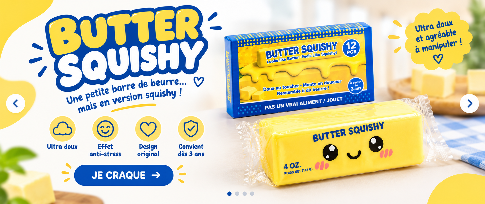 Butter Squishy – une petite barre de beurre en version squishy
